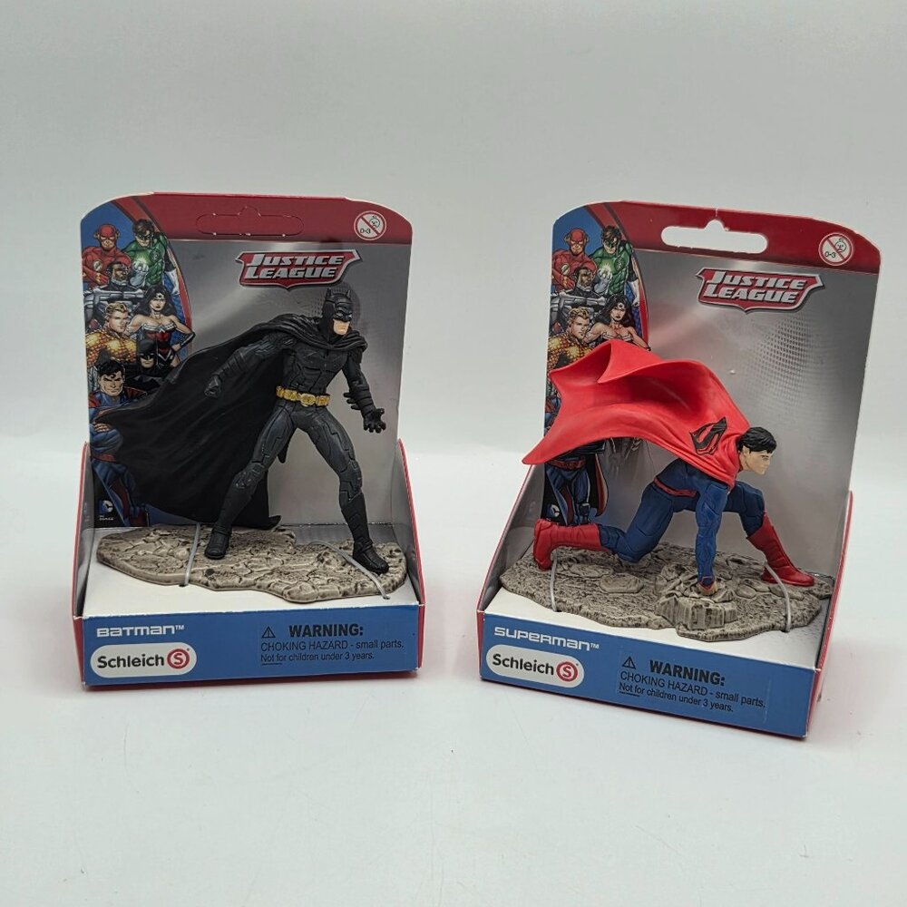 Batman & Superman Justice League 4" Mini-Figures By Schleich Limited Edition DC